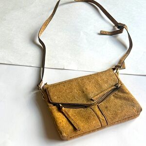 Charming Charlie Cork Pattern glitter Brown Crossbody Bag